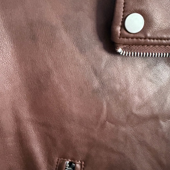 Avec Les Filles Brown Leather Cropped Jacket SEE NOTES - Picture 8 of 13